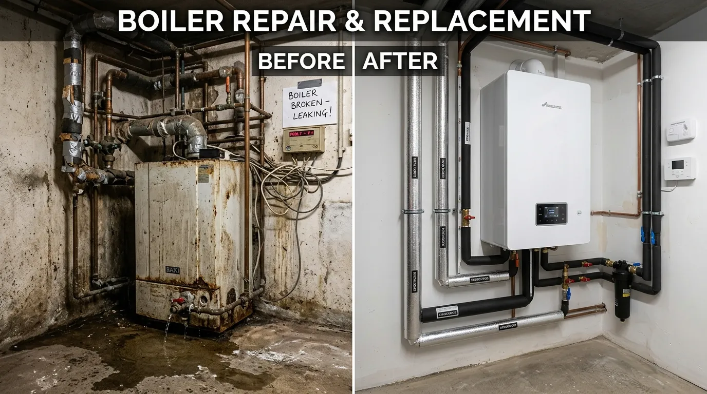 Boiler Repair & Replacement Before and After - Smith Auro Plumbing Aurora CO