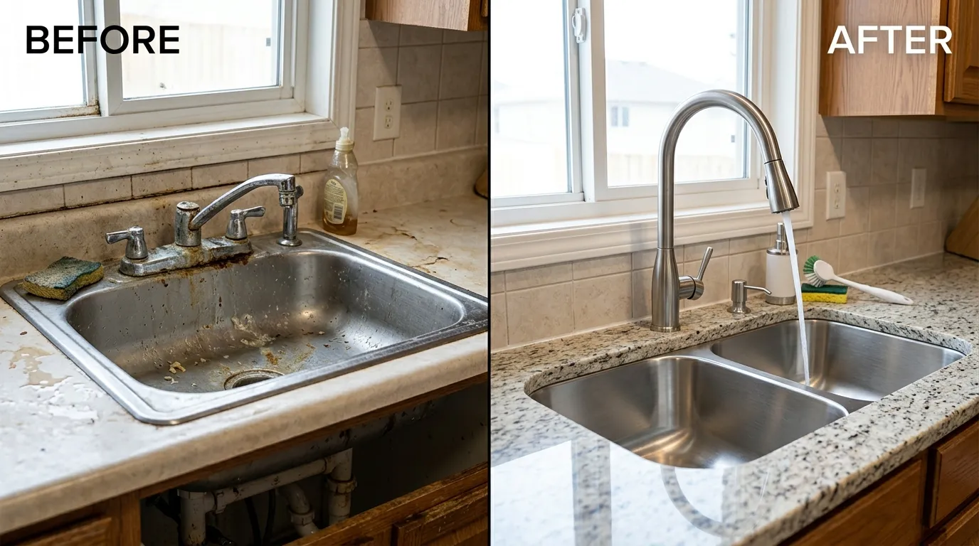 Faucets and Sinks Repair Before and After