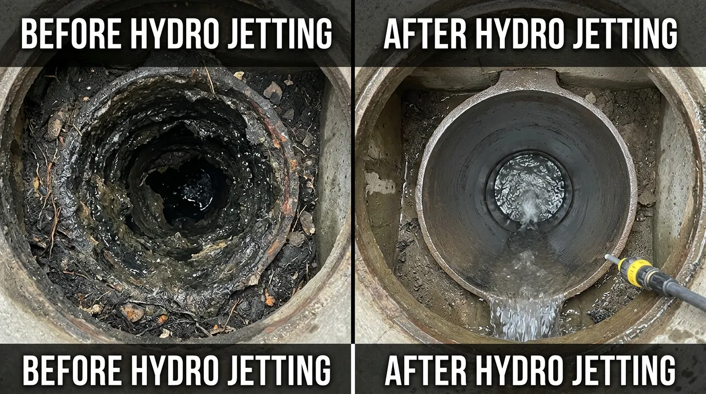 Hydro Jetting Before and After - Smith Auro Plumbing Aurora CO