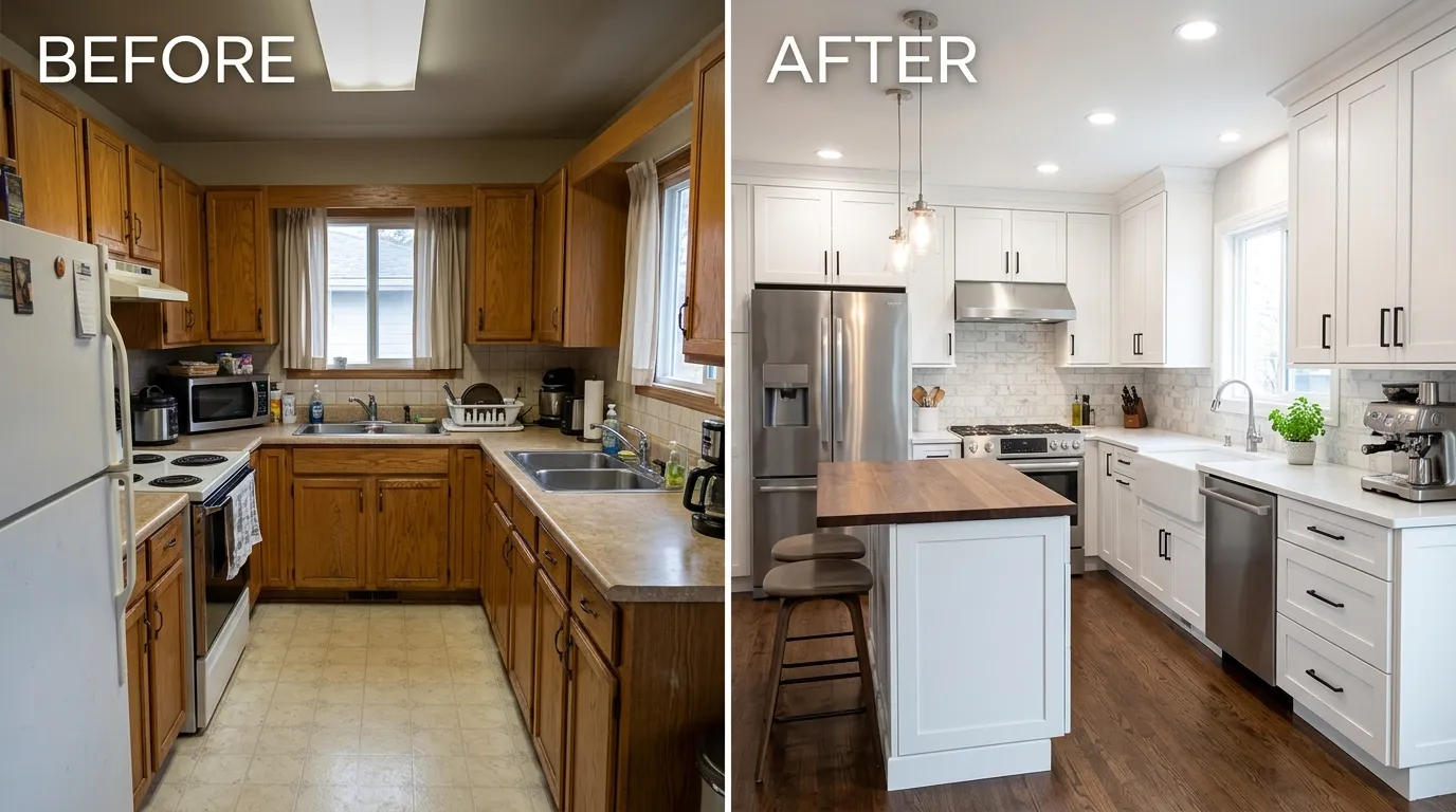 Kitchen Remodeling Before and After - Smith Auro Plumbing Aurora CO