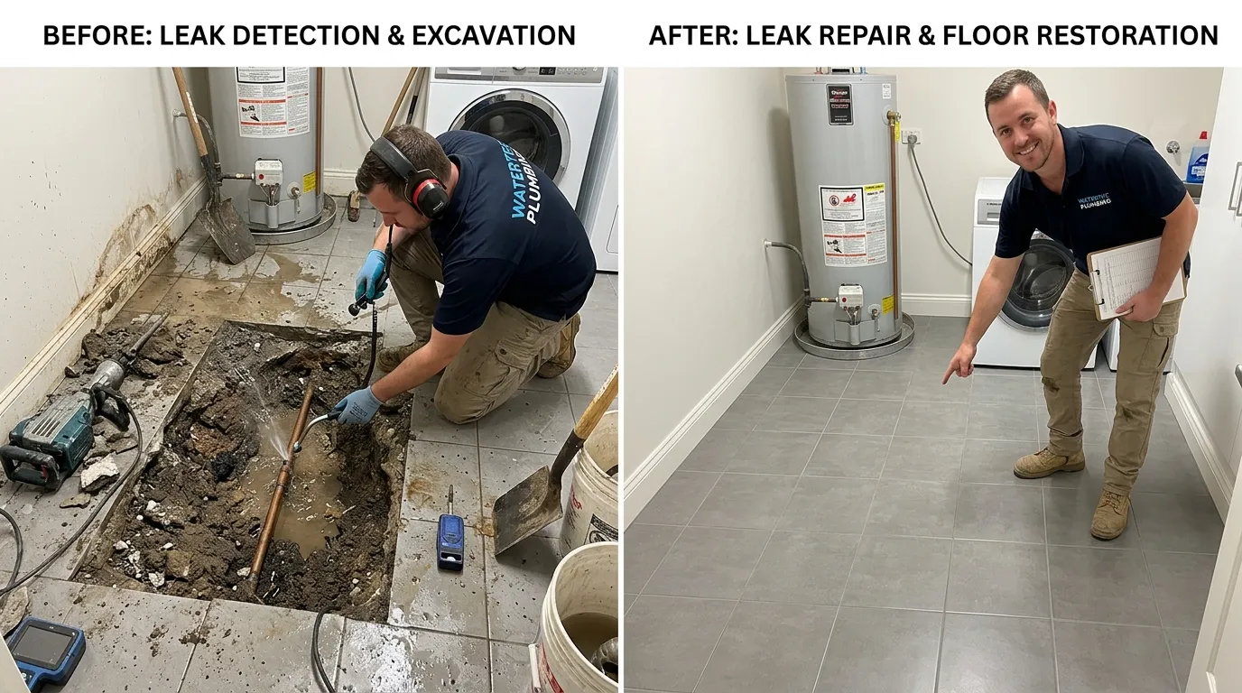 Slab Leak Detection Before and After - Smith Auro Plumbing Aurora CO