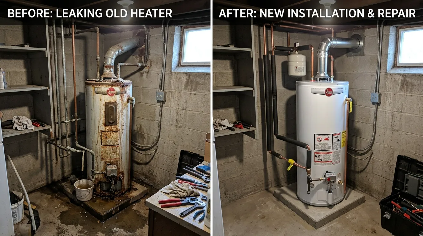 Water Heater Replacement Before and After - Aurora CO